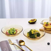 Round Decoration Dinner Microwave Borosilicate Clear Fruit Glass Plate