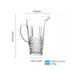 1580ml 53.4oz Heat Resistant Vintage Machine Blown Milk Water Glass Pitcher