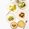 Round Decoration Dinner Microwave Borosilicate Clear Fruit Glass Plate